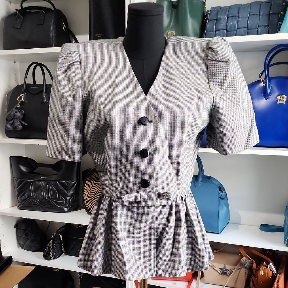 Kasper Gray Blazer with Peplum Detail
